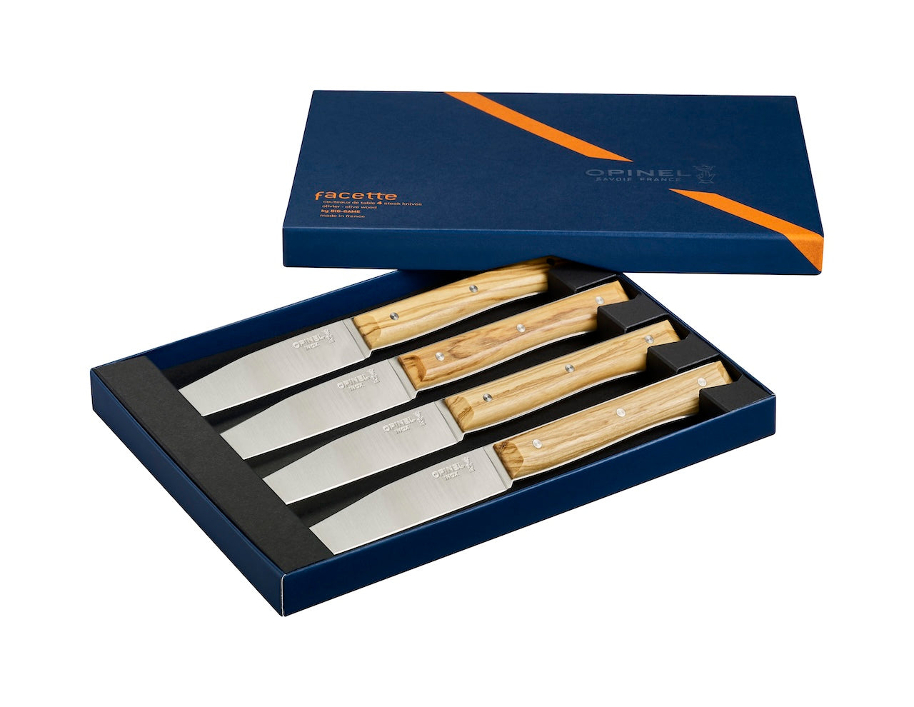 Opinel - Coffret de 4 couteaux de table Facette Frêne
