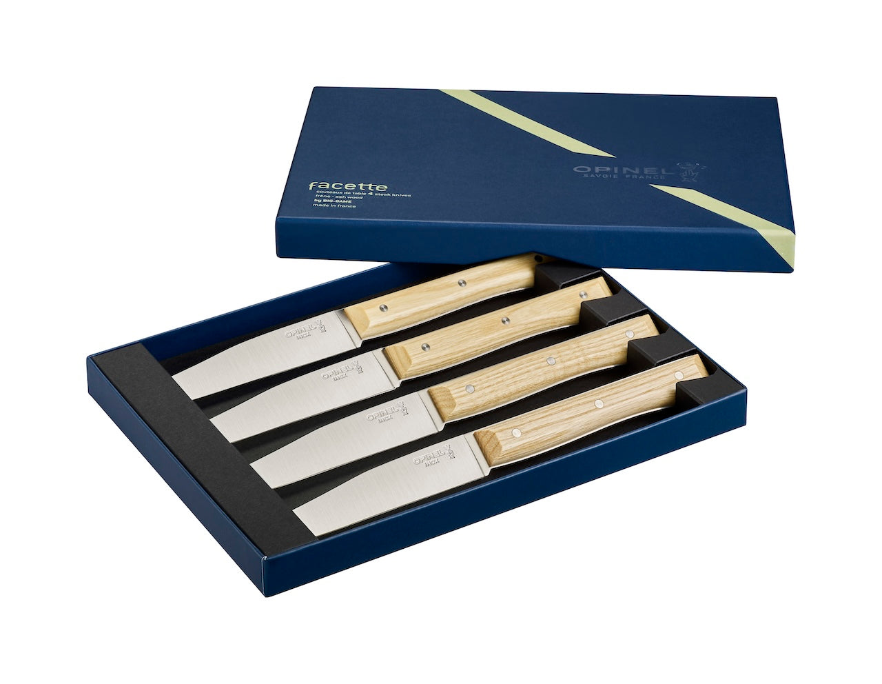 Opinel - Coffret de 4 couteaux de table Facette Olivier