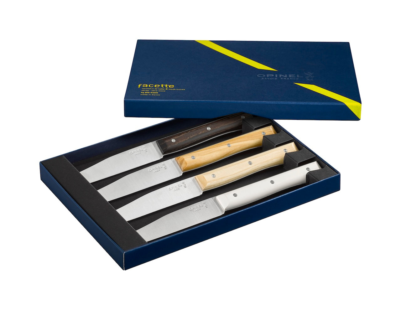 Opinel - Coffret de 4 couteaux de table Facette Panaché