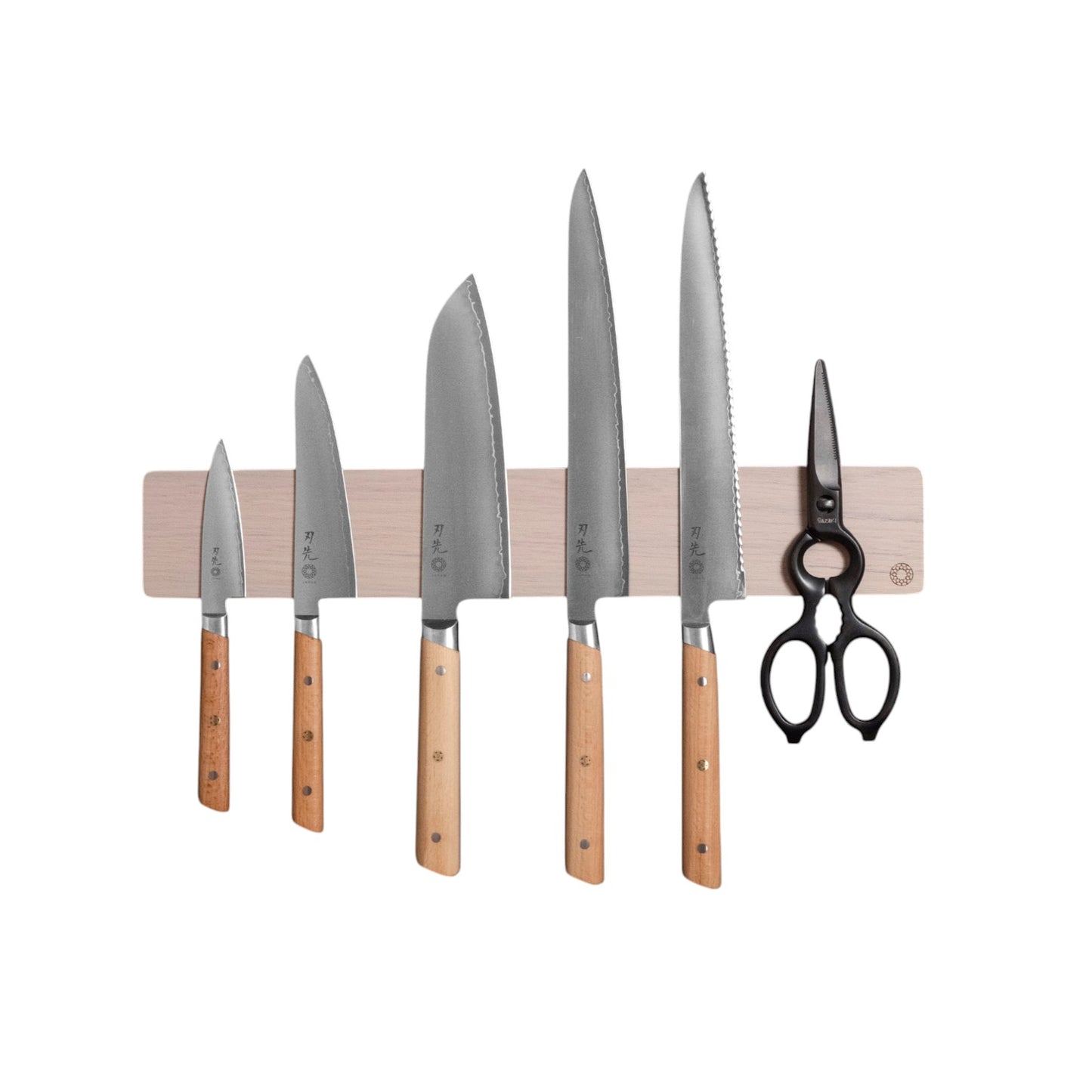 Hazaki Porte- Barre magnétique pour couteau en Chêne