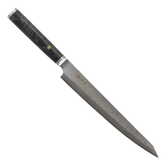 Hazaki Série Pro Couteau cuisine japonais Sujihiki - Loupe d'érable