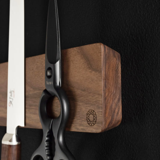 Hazaki Porte- Barre magnétique pour couteau en Noyer