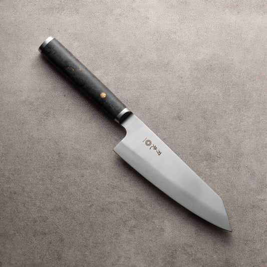Hazaki Série Pro Couteau cuisine japonais Santoku - Loupe d'érable