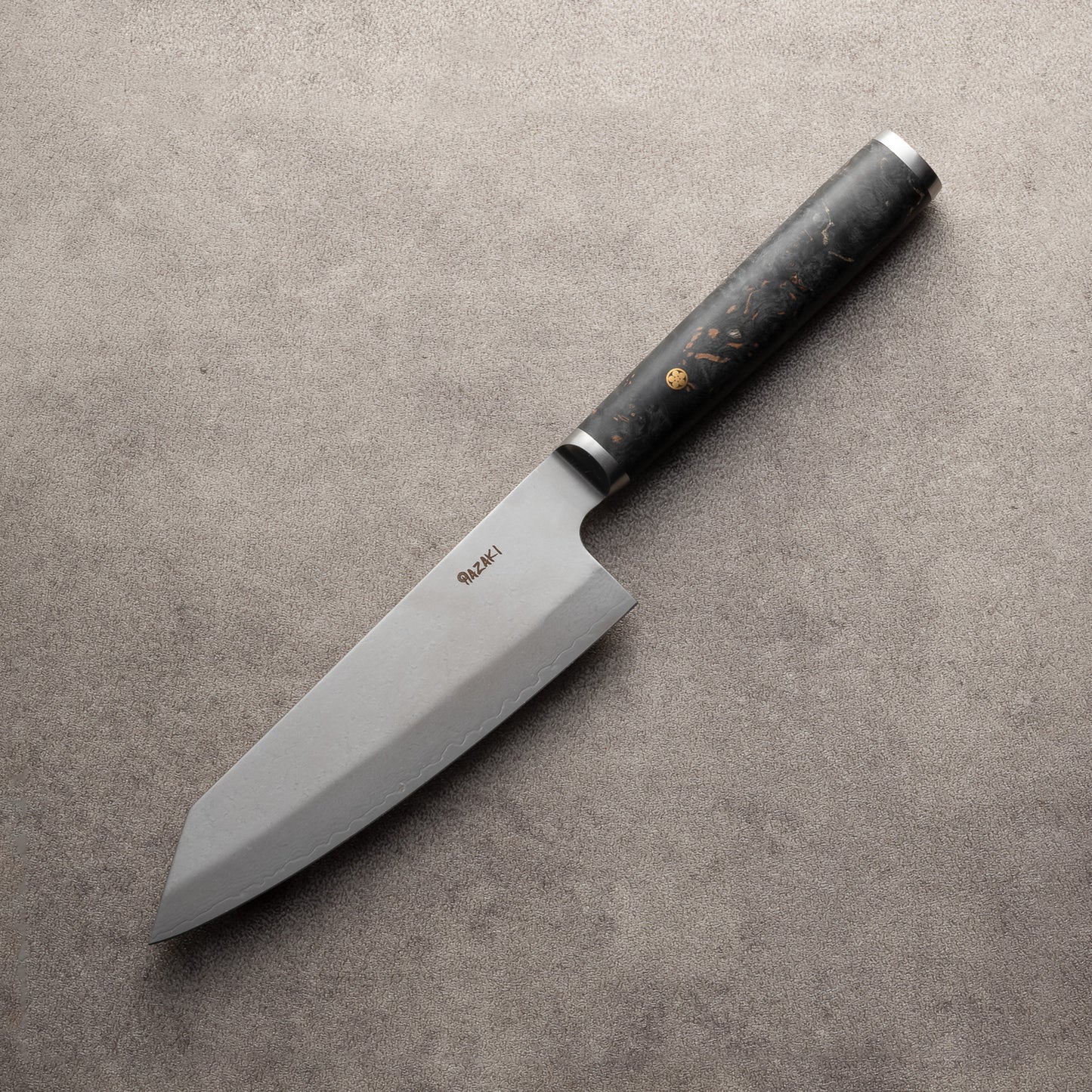 Hazaki Pro Series Japanese Santoku Kitchen Knife - Maple Burl