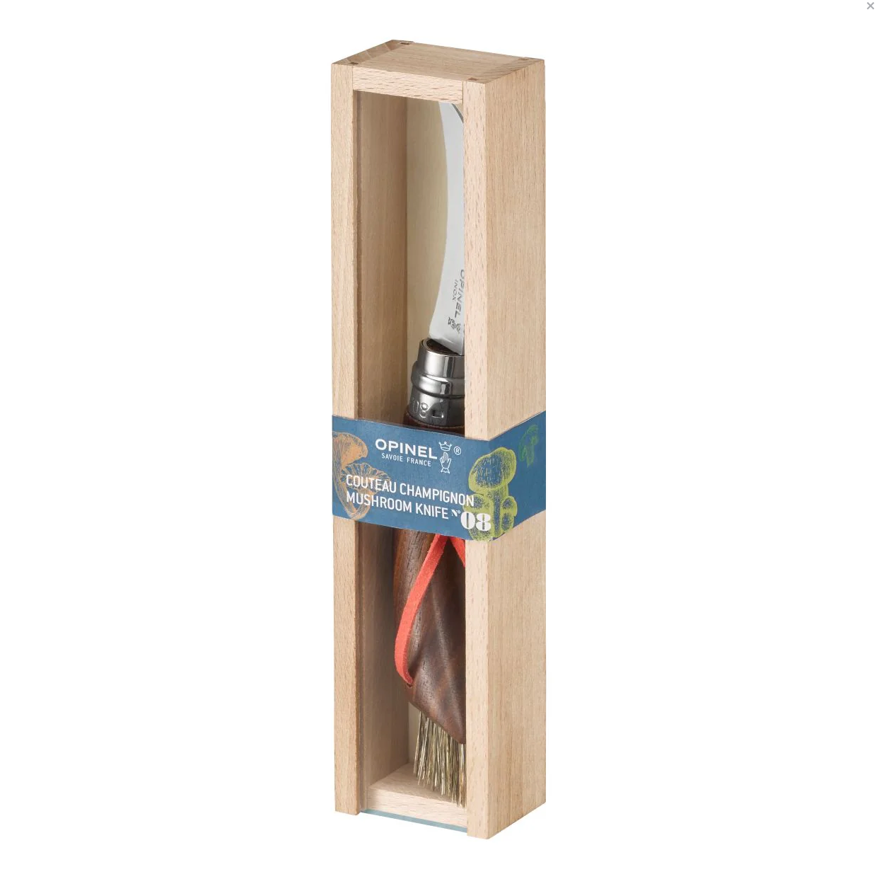 Opinel - Mushroom Knife Gift Set with Oak Handle + Large Outdoor Sheath