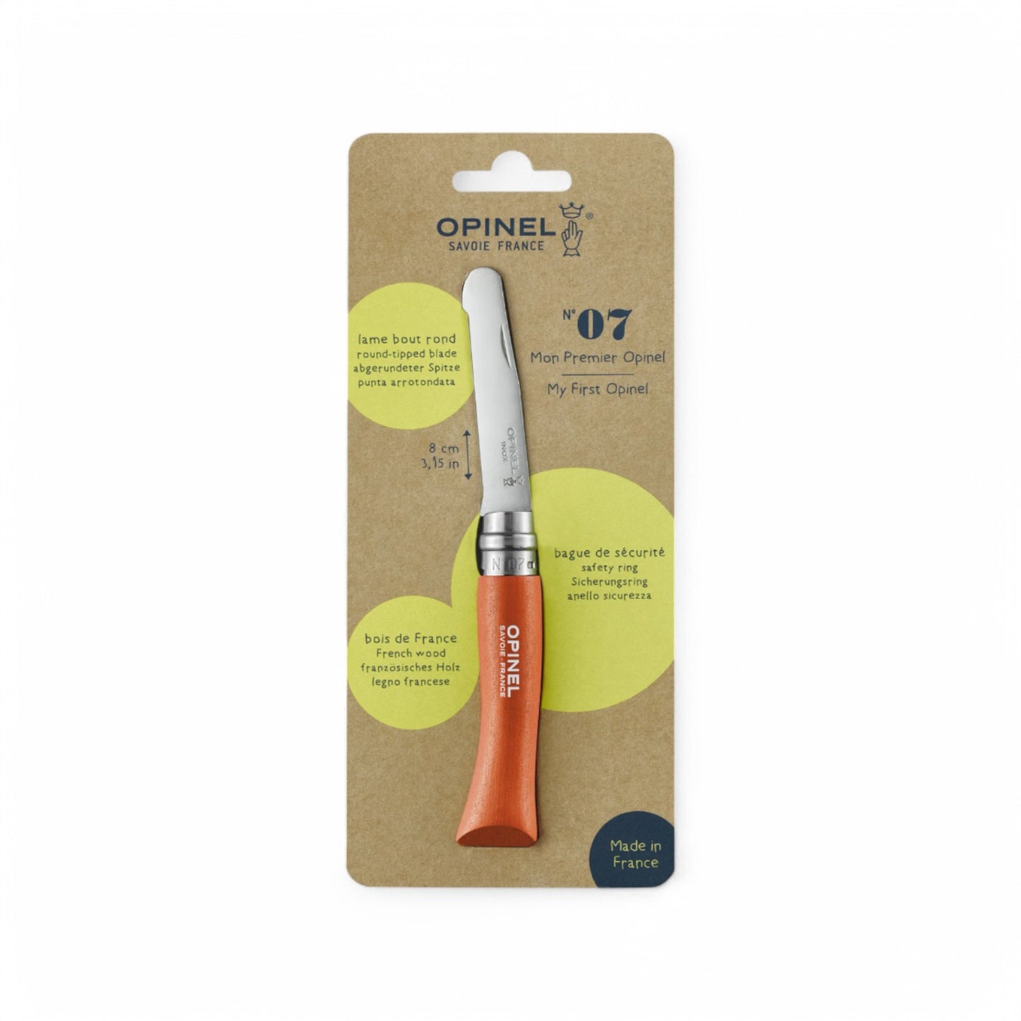 Opinel - Couteau N°07 Mon premier Opinel MANDARINE
