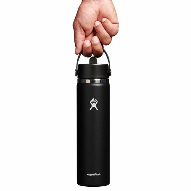 Hydro Flask 24oz à goulot large Flex avec paille NOIR