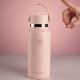 Hydro Flask 32oz à goulot large Flex avec paille TRILLIUM