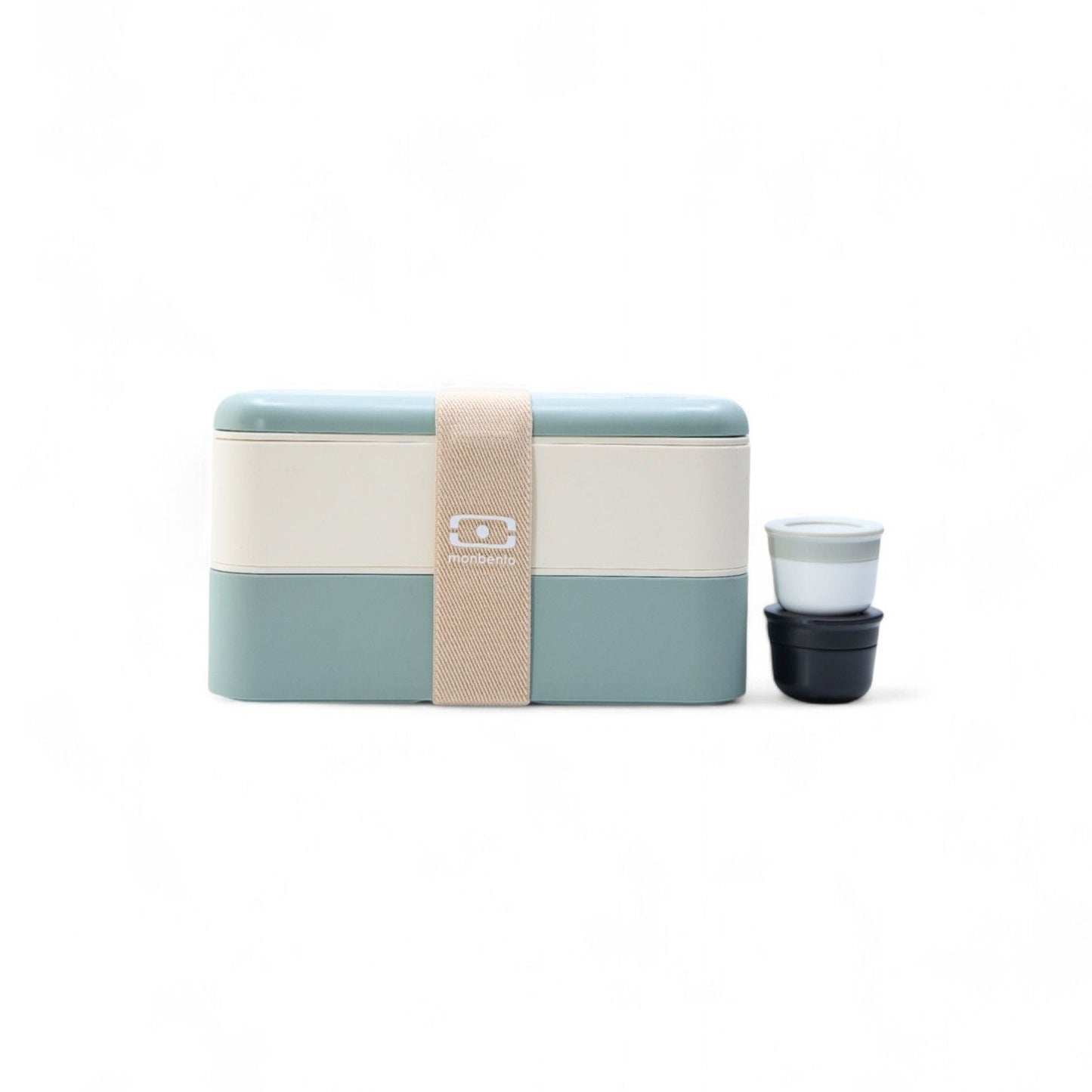 The MONBENTO MB Original lunch box and sauce pots set, natural GREEN