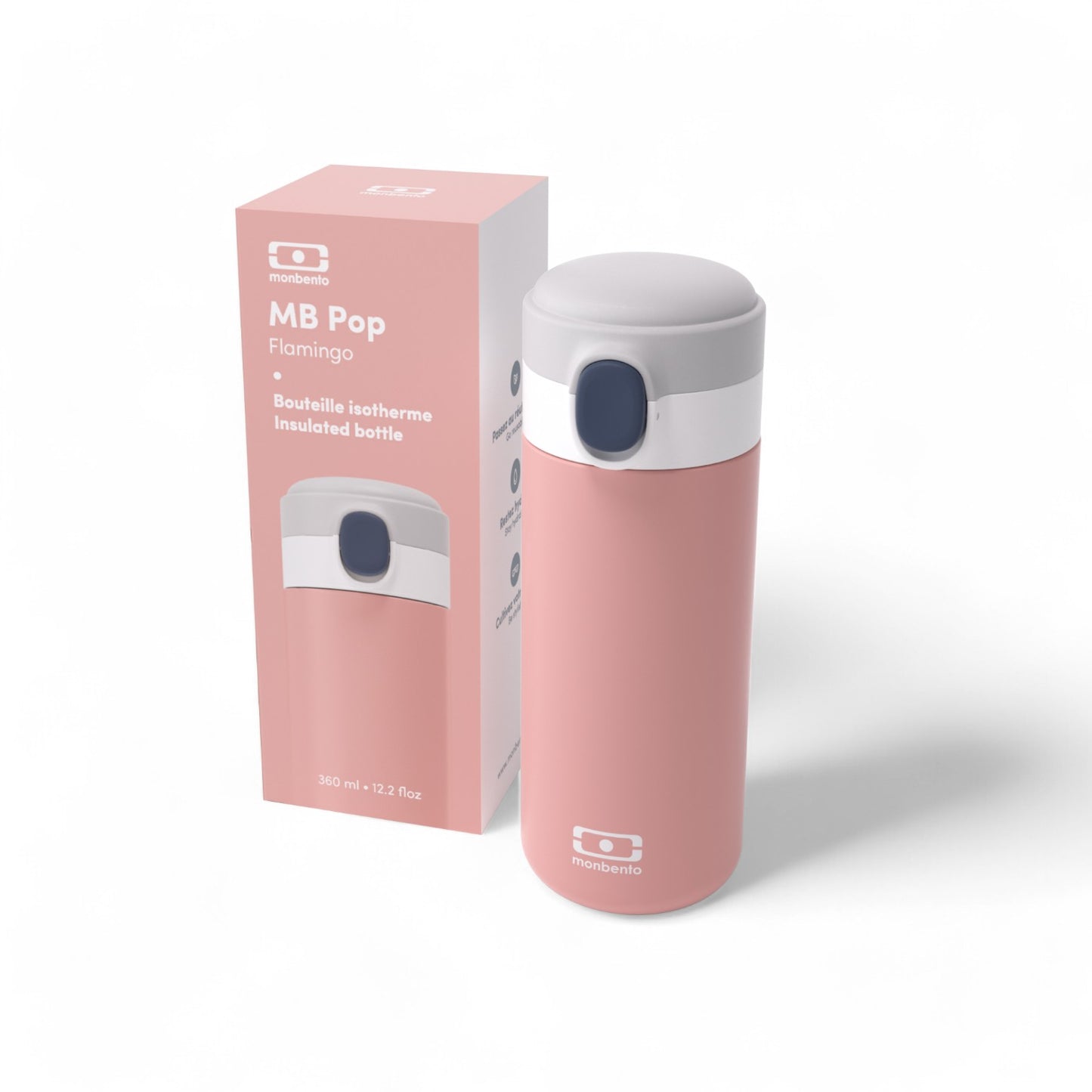 Monbento-Insulated Water Bottle 360ml MB Pop Pink Flamingo