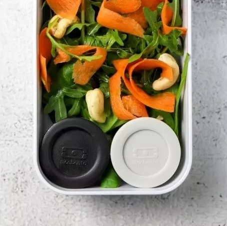 Monbento-Sauce containers Small Cotton gray / Onyx black