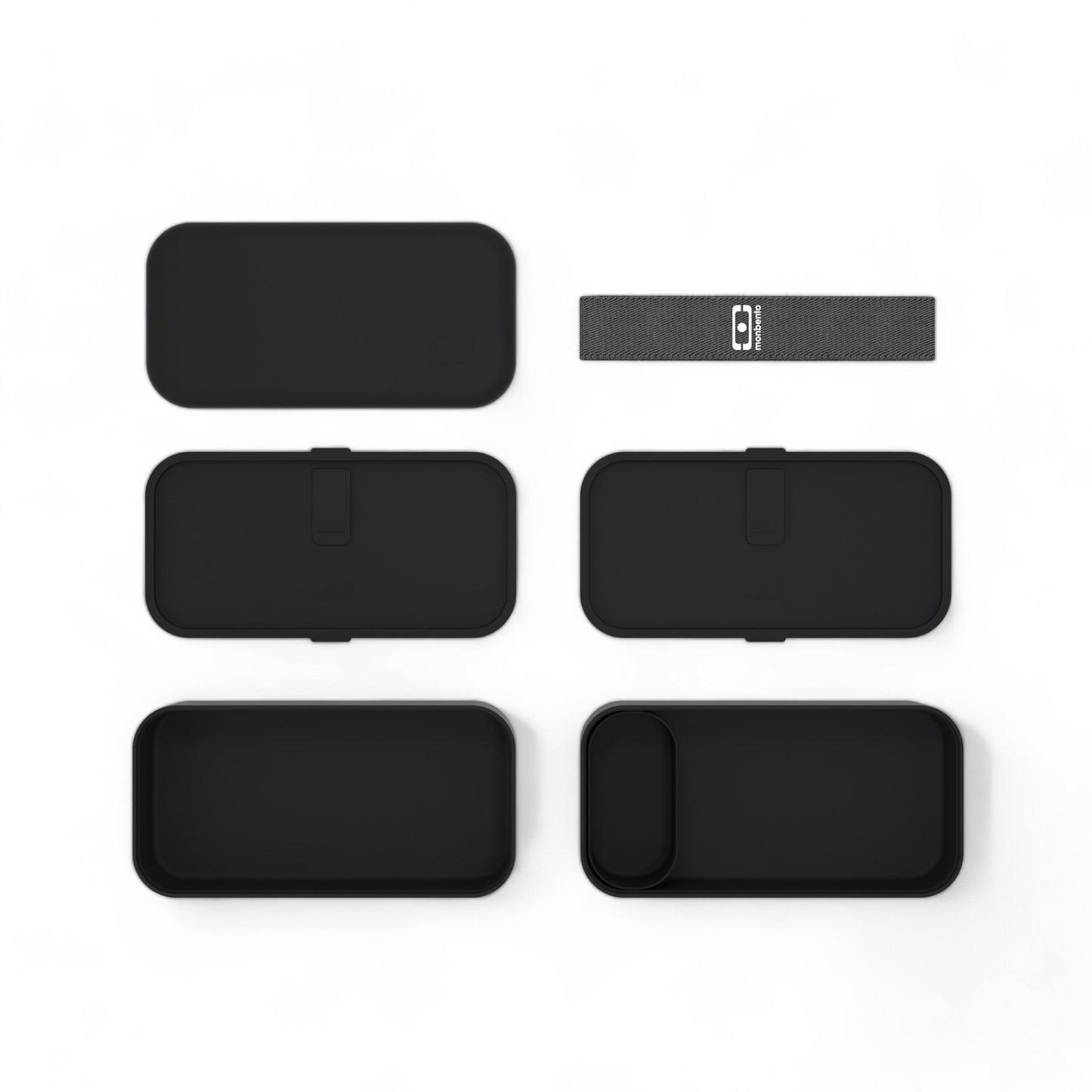 The MONBENTO MB Original lunch box and sauce pots set BLACK onyx