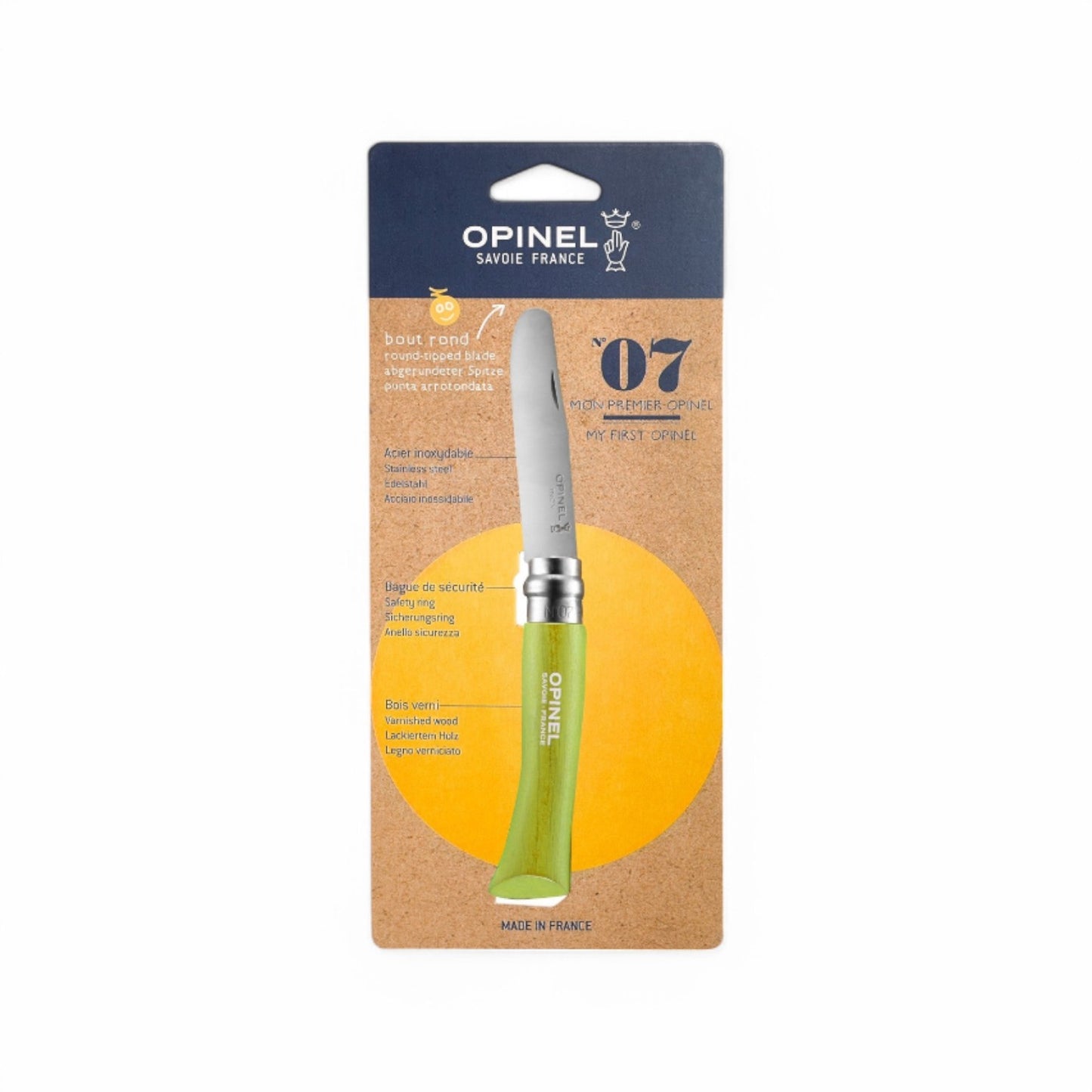 Opinel - Couteau N°07 Mon premier Opinel vert POMME