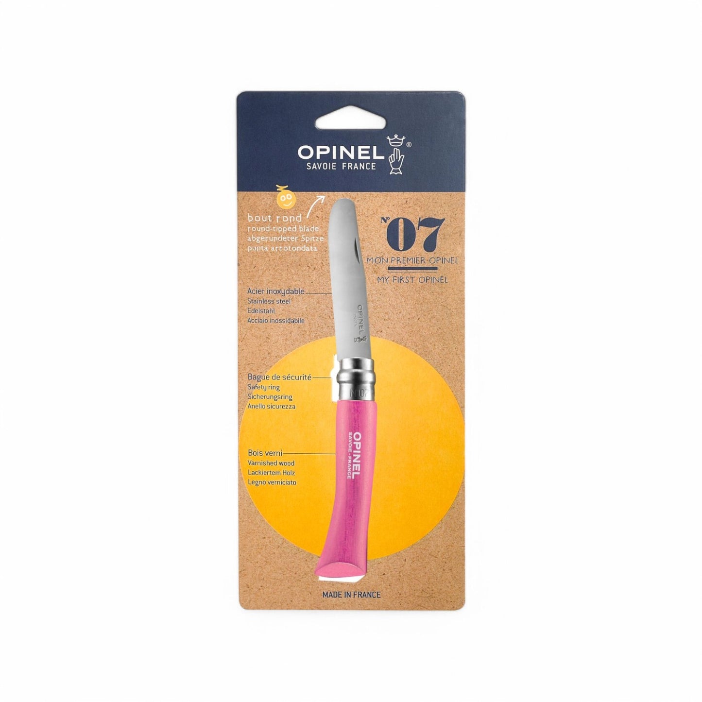 Opinel - couteau N°07 Mon premier Opinel FUSCHIA