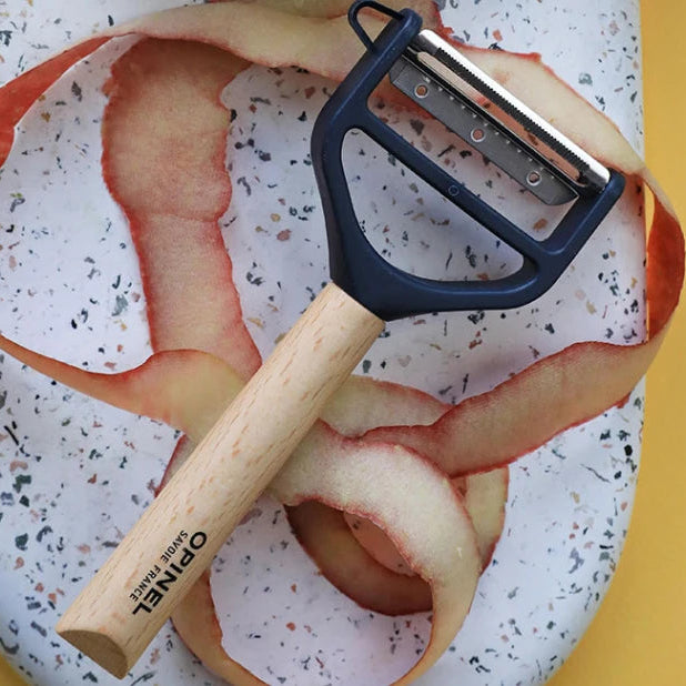 Opinel - T-Duo peeler with blue wooden handle