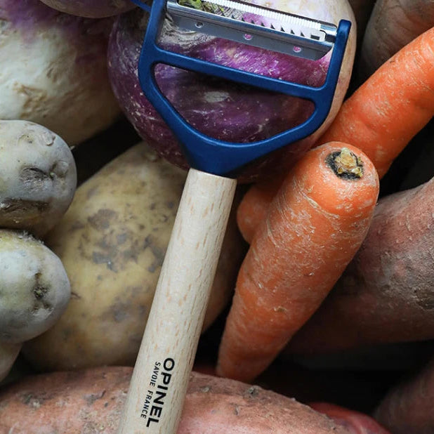 Opinel - T-Duo peeler with blue wooden handle