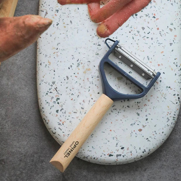 Opinel - T-Duo peeler with blue wooden handle