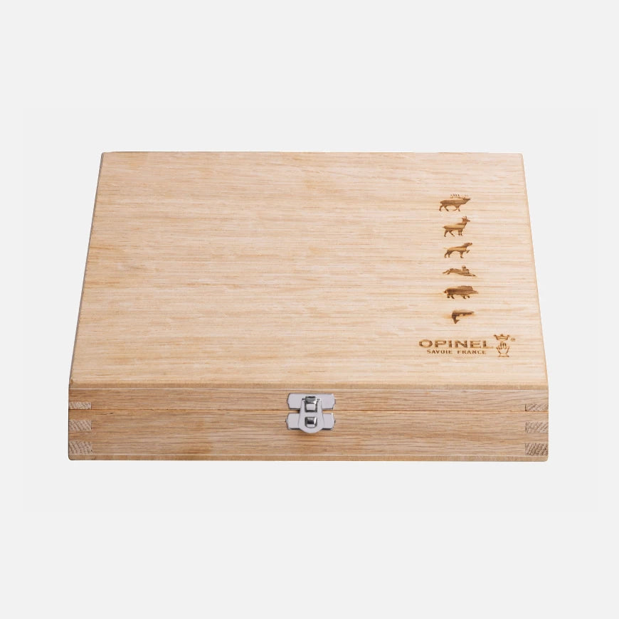 Opinel - Box of 10 stainless steel knives (closing wooden case)