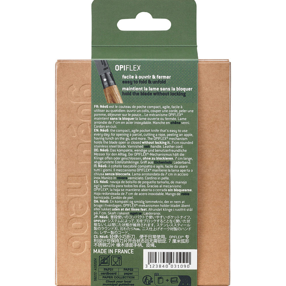 Opinel - Couteau Nº 06 NEO6 Opiflex Chêne Black