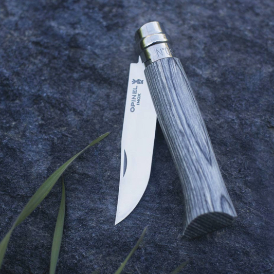 Opinel - Nº08 Couteau de poche Bouleau Lamellé Gris