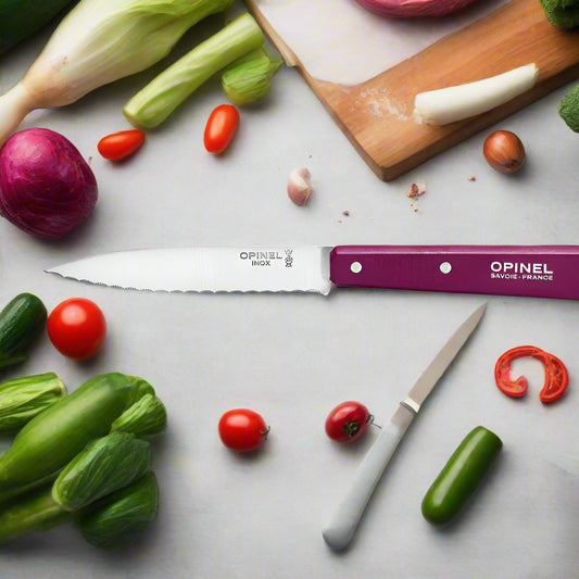 Opinel No 113 Couteau Office cranté AUBERGINE