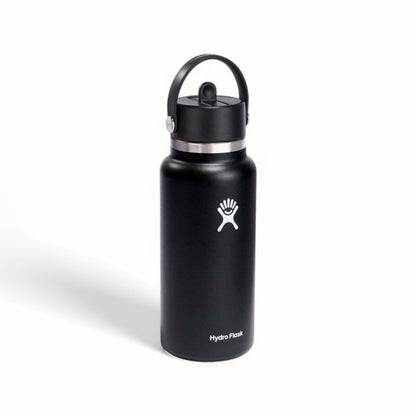 Hydro Flask 32oz Wide Mouth Flex with Straw BLACK