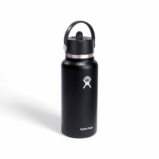 Hydro Flask 32oz à goulot large Flex avec paille NOIR
