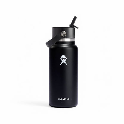 Hydro Flask 32oz Wide Mouth Flex with Straw BLACK