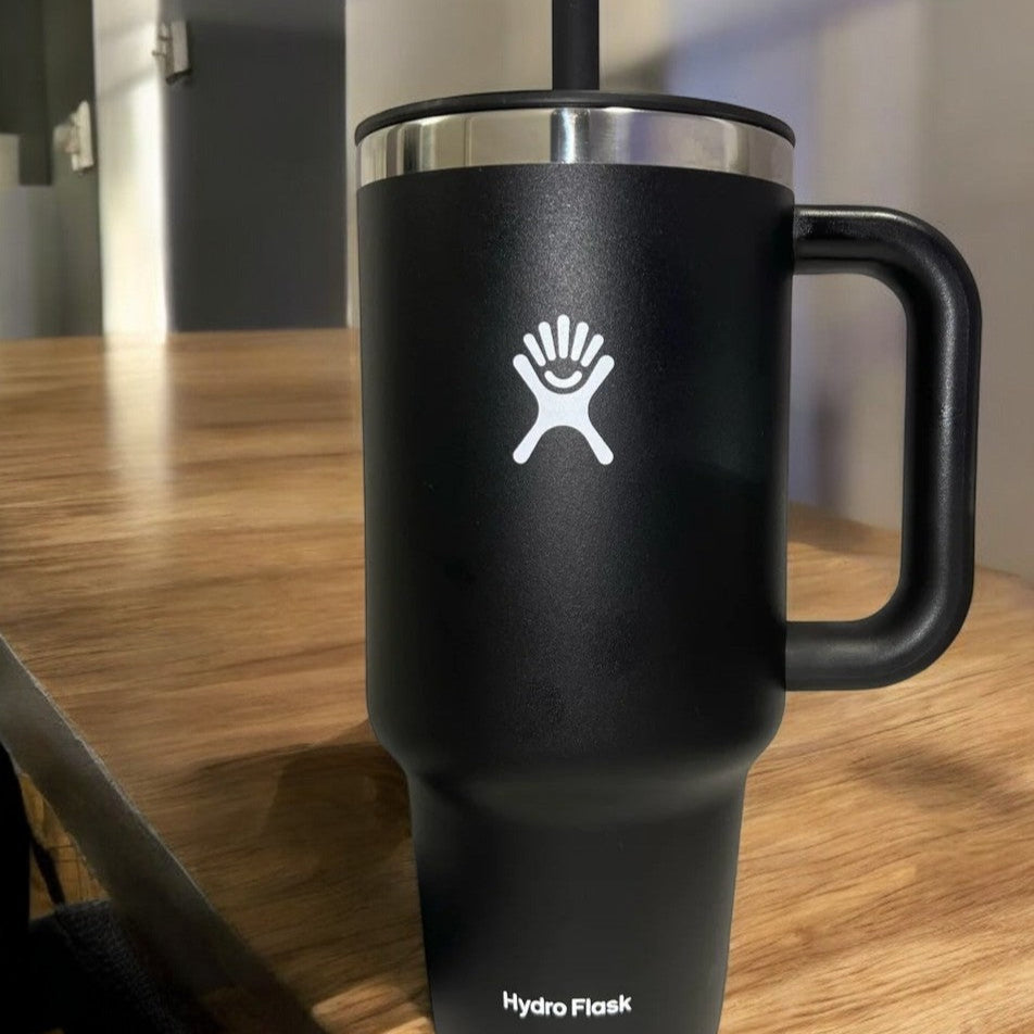 Hydro Flask Tasse de voyage 40oz avec paille NOIR