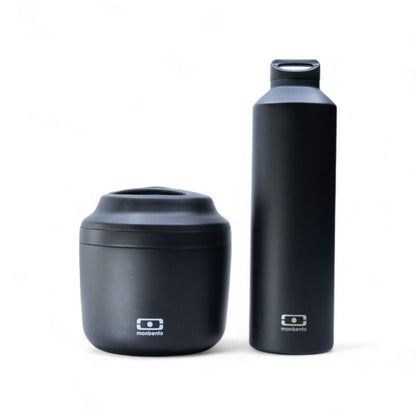 L'ensemble MONBENTO ELEMENT contenant-repas et gourde isotherme NOIR