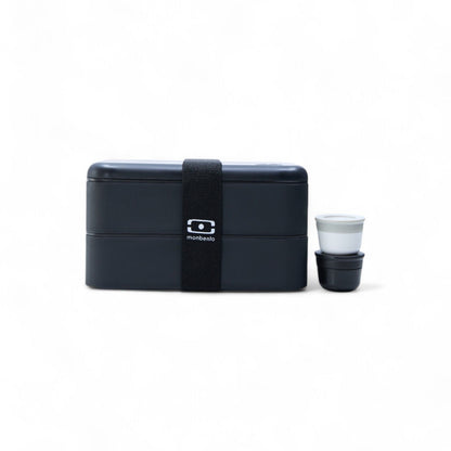 L'ensemble MONBENTO MB Original boîte à lunch et pots à sauce NOIR onyx