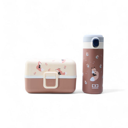 L'ensemble MONBENTO Trésor MB contenant-repas ROSE Renard et gourde isotherme Canelle Fox