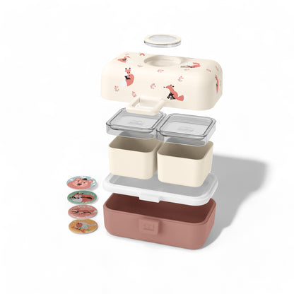 L'ensemble MONBENTO Trésor MB contenant-repas ROSE Renard et gourde isotherme Canelle Fox