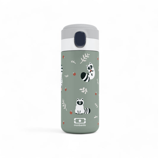 Monbento-Insulated Water Bottle 360ml MB Pop Green Raccon