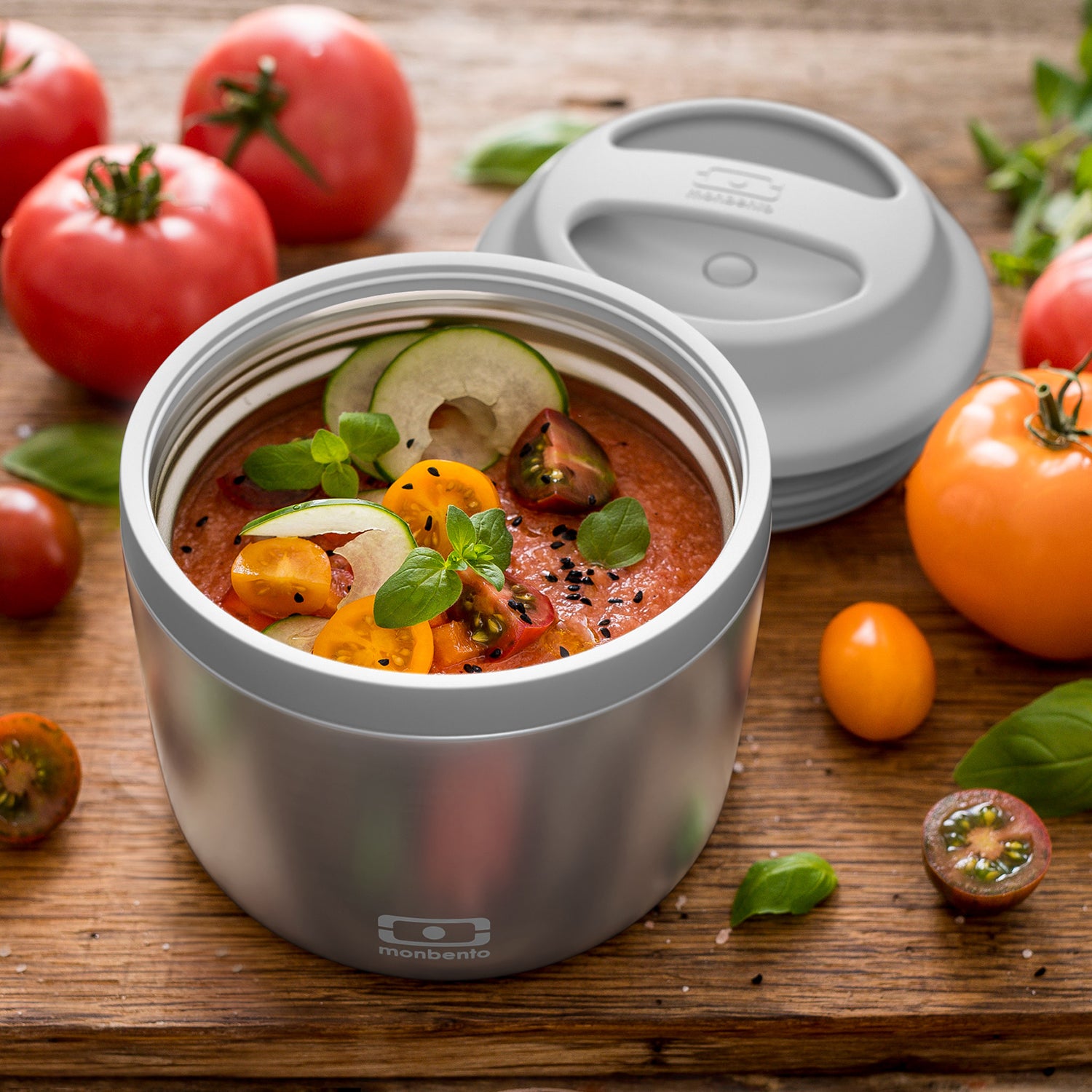 Monbento Element-Lunch insulated box silver – La Coutellerie