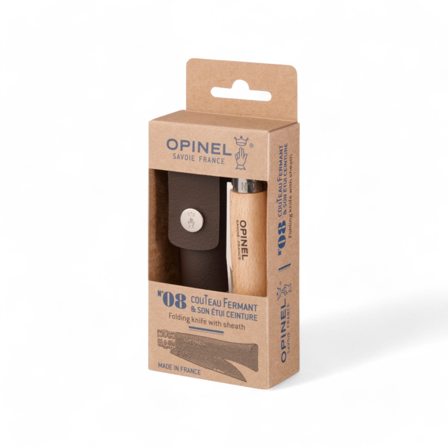 Opinel - No 08 couteau fermant et son étui ceinture