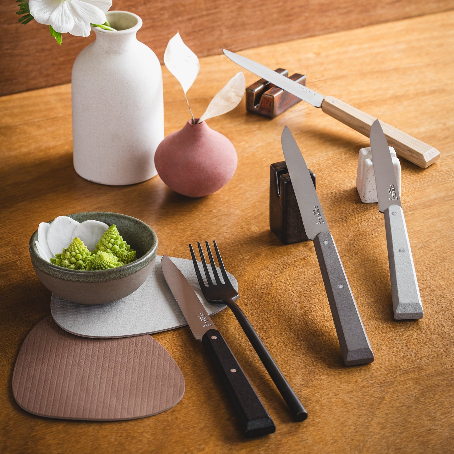 Opinel - Coffret Bon Appétit - 4 Couteaux de table No 125 - Minéral