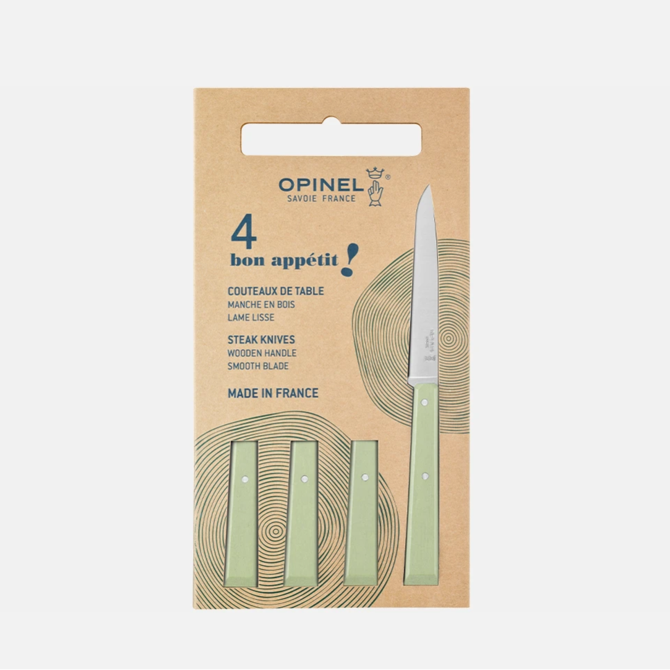 Opinel - Bon Appétit Box Set - 4 Table Knives No. 125 - Sage