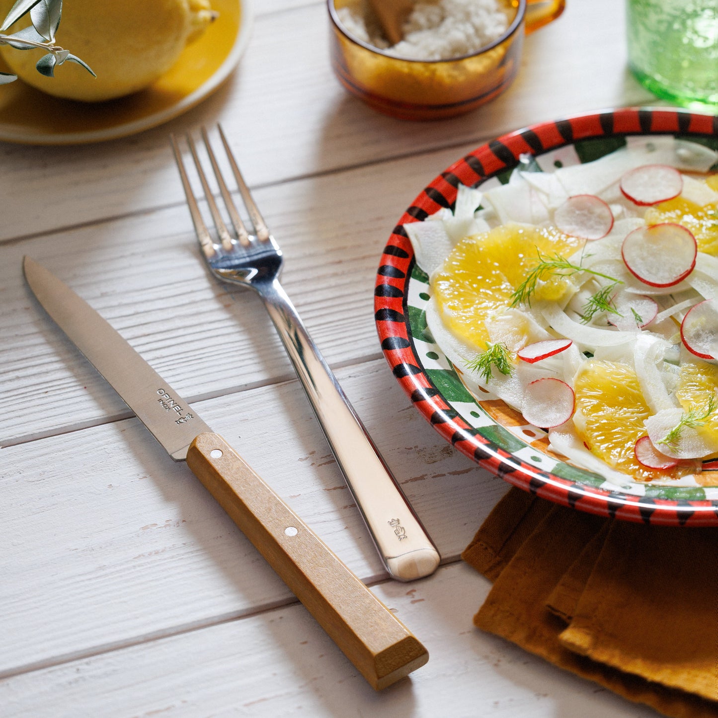 Opinel - Coffret Bon Appétit - 4 Couteaux de table No 125 - Agrumes