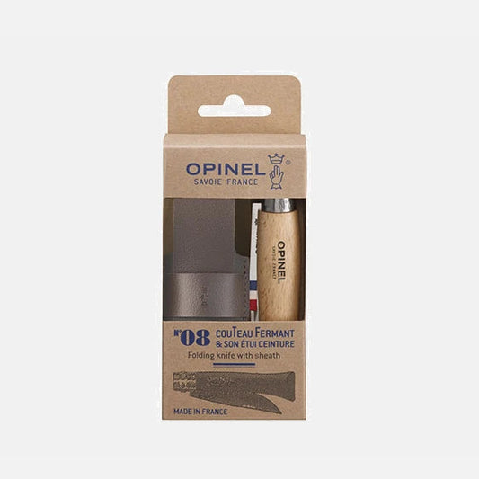 Opinel - No 08 folding knife and its belt case