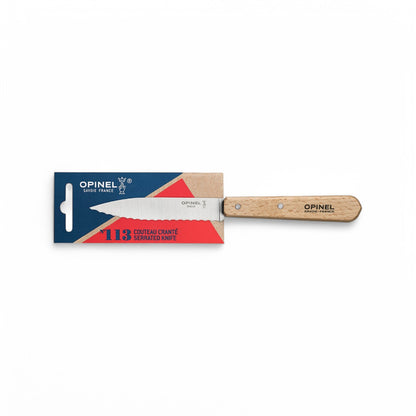 Opinel No 113 Couteau Office cranté HÊTRE